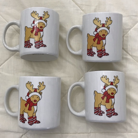 Set of 4 Reindeer Mugs by Sanyei - Picture 2 of 4